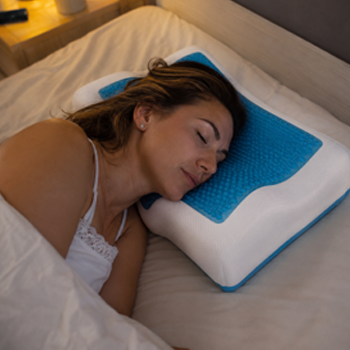 Person schläft komfortabel mit CoolPillow